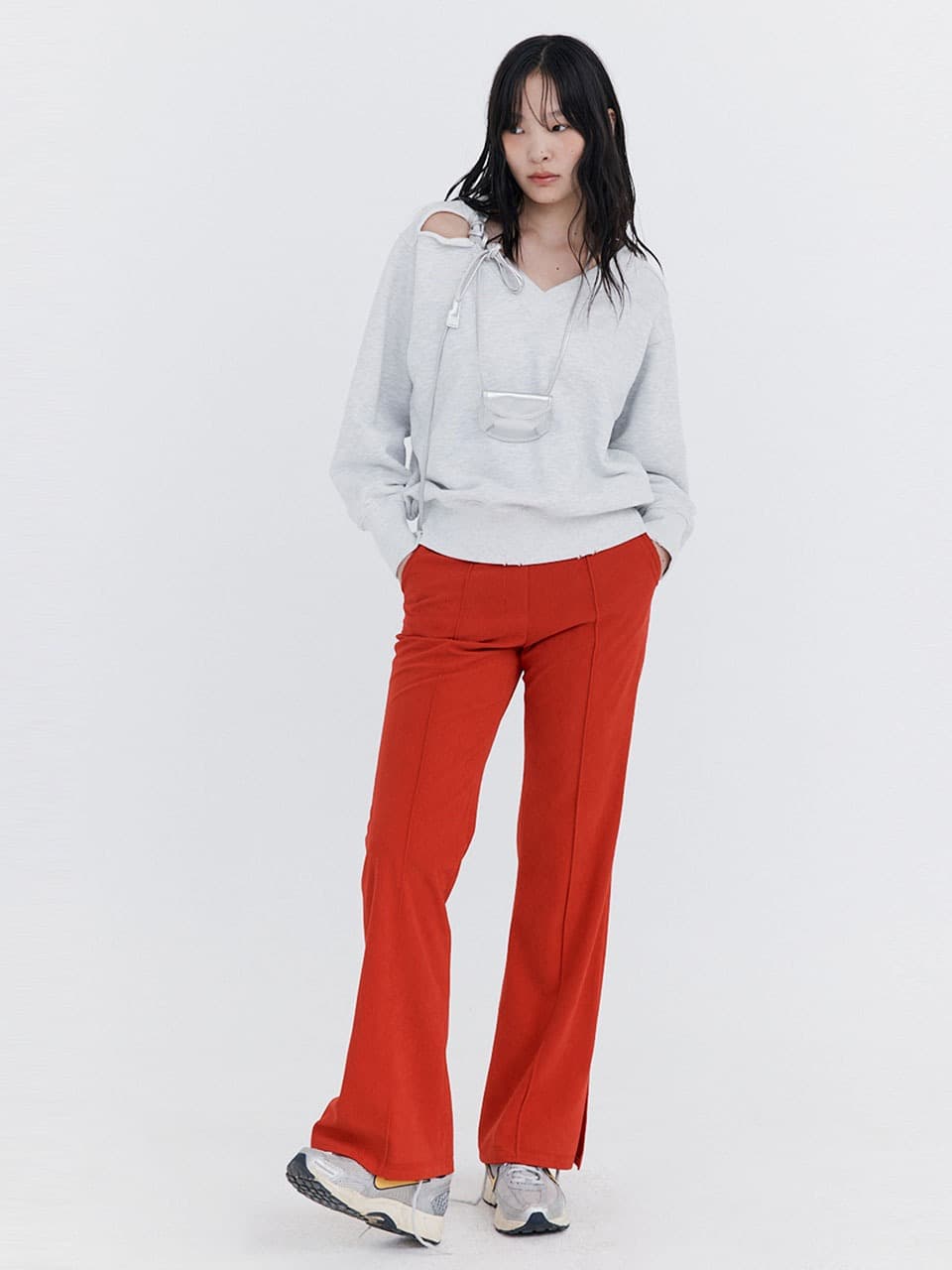 Damage V-neck sweatshirt — Melange