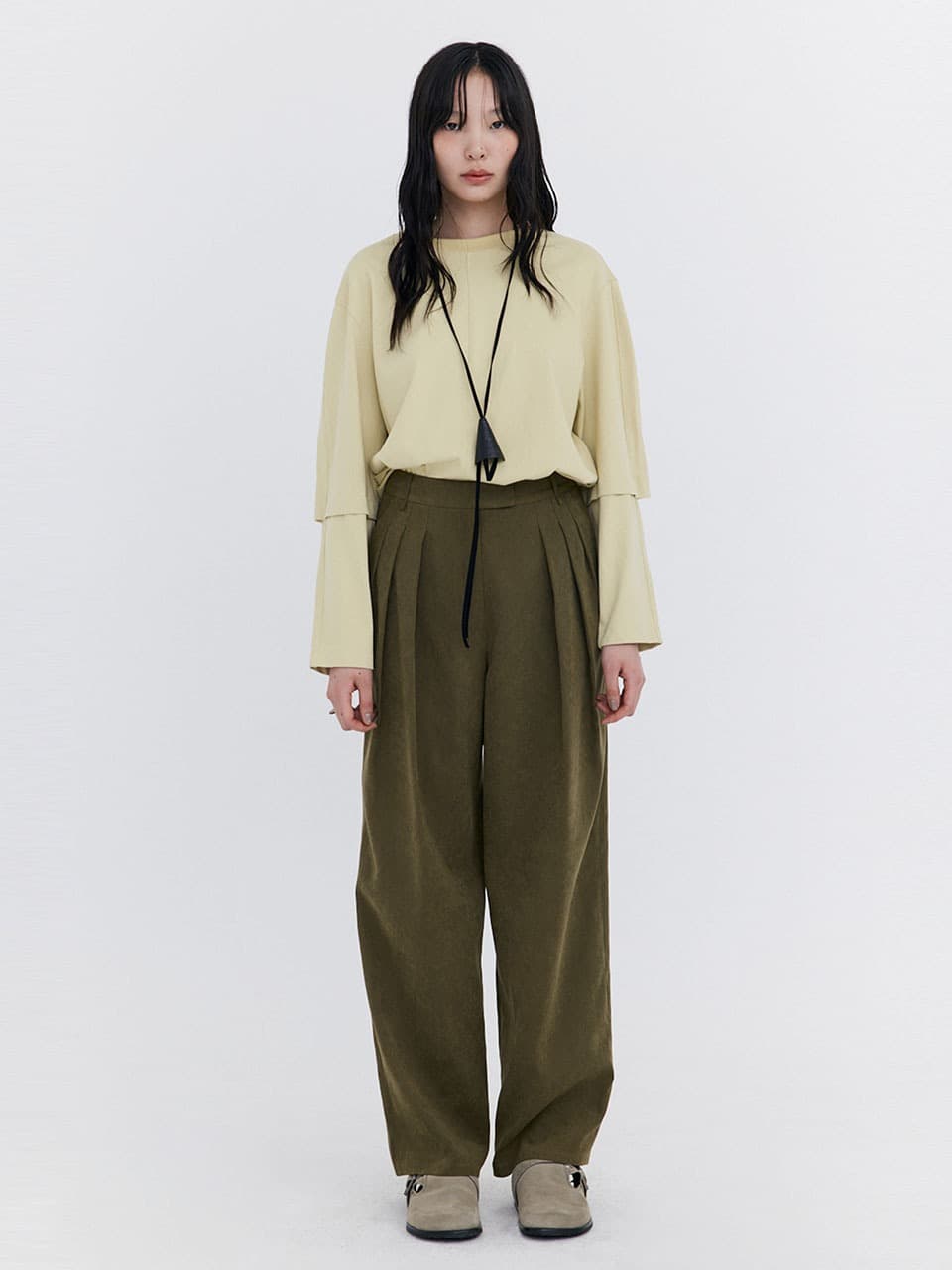 Cupra Wide Pants — Khaki