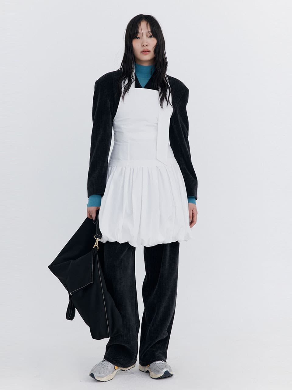 Balloon Layered Dress — White — vue 1