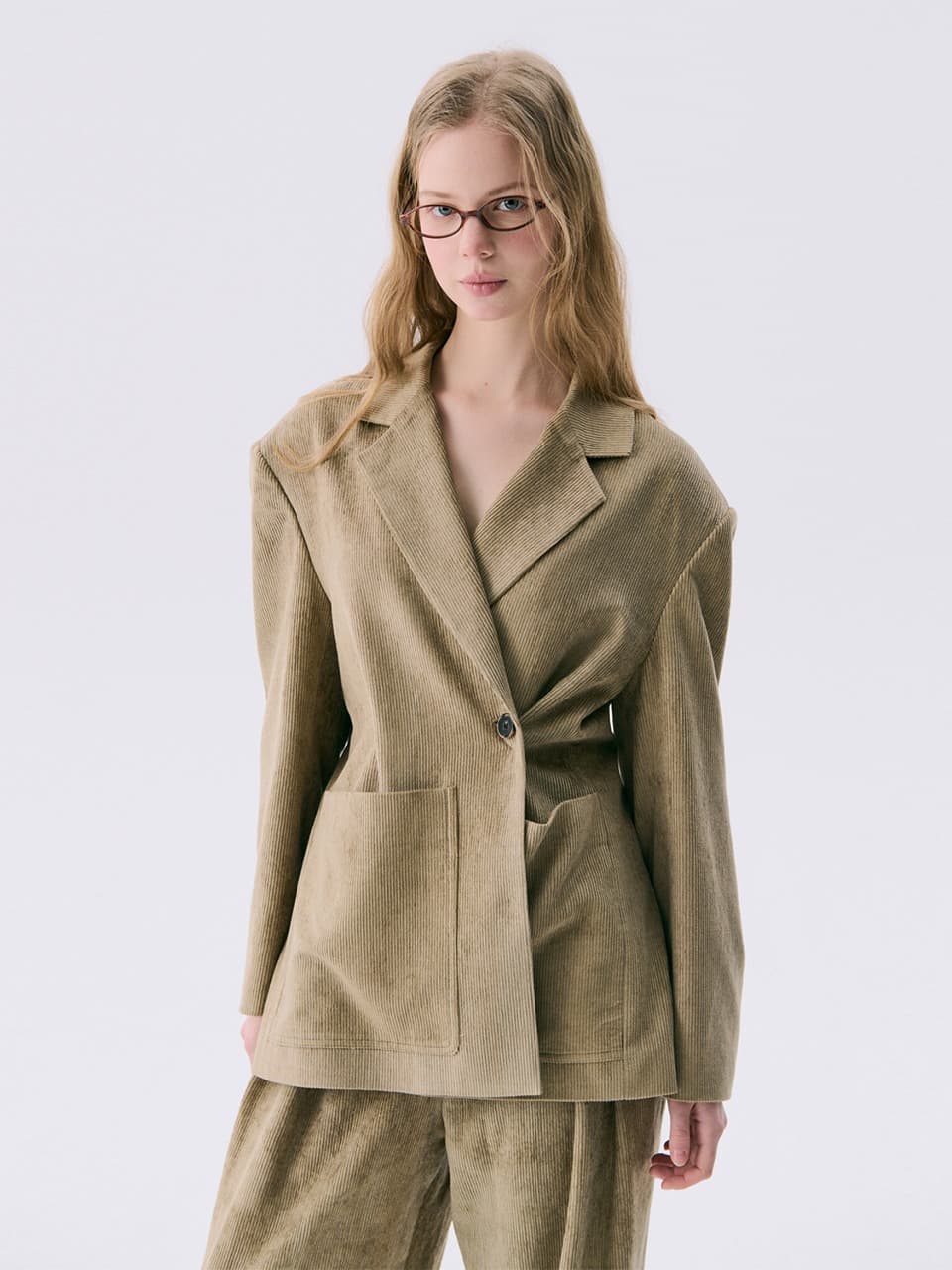25 Corduroy 2-Way Jacket — Light Khaki