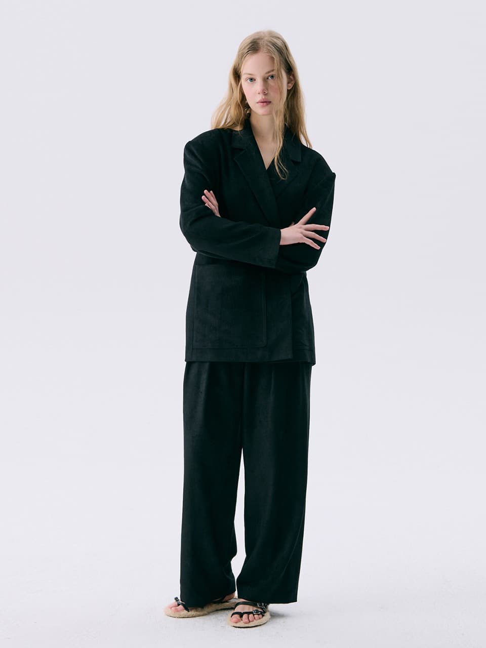 25 Corduroy Wide Pants — Black