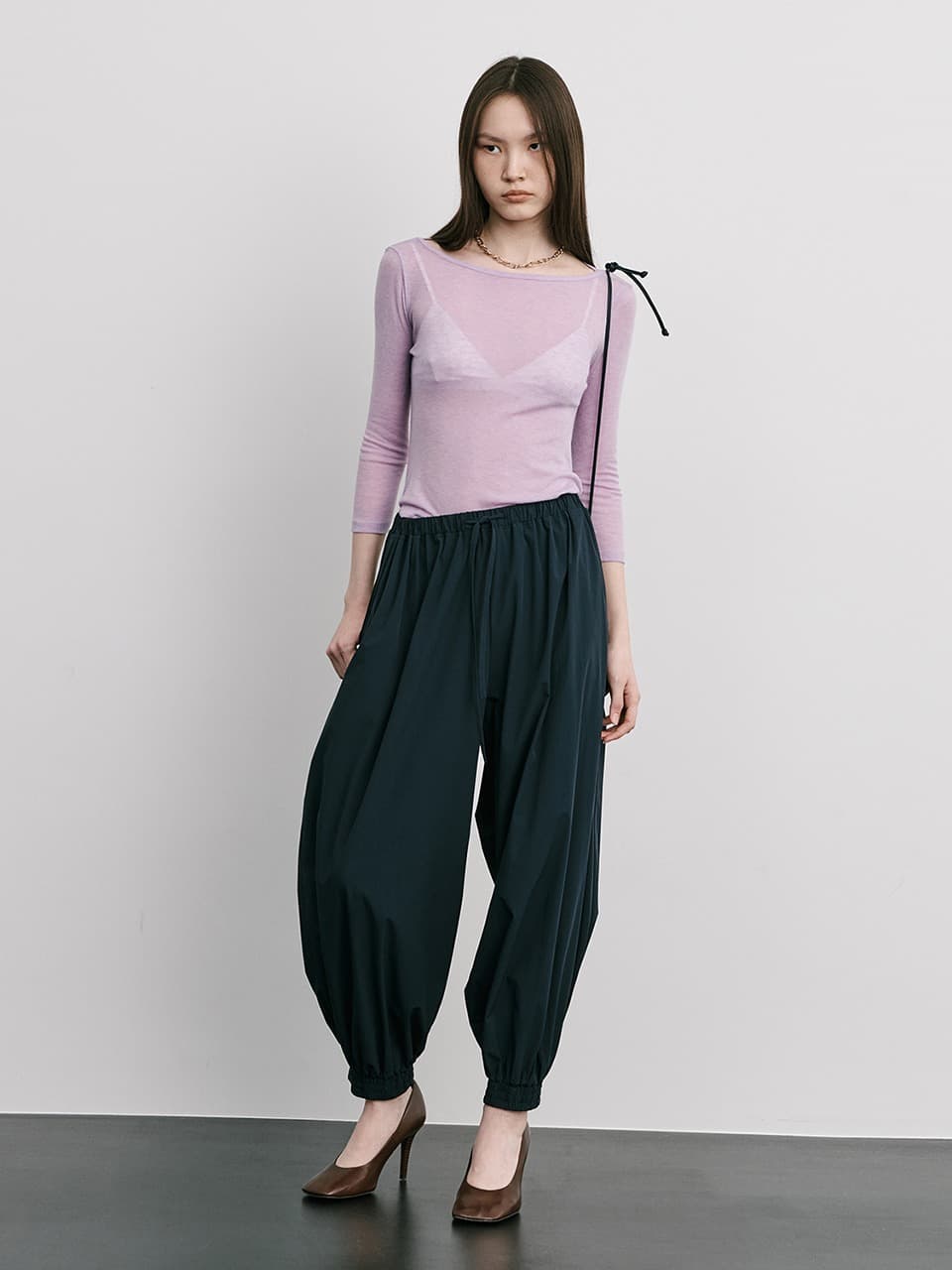 25 Boatneck Sheer T — Purple