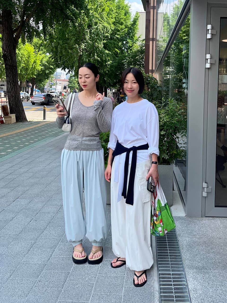 Shirred Moon Jar Pants — White