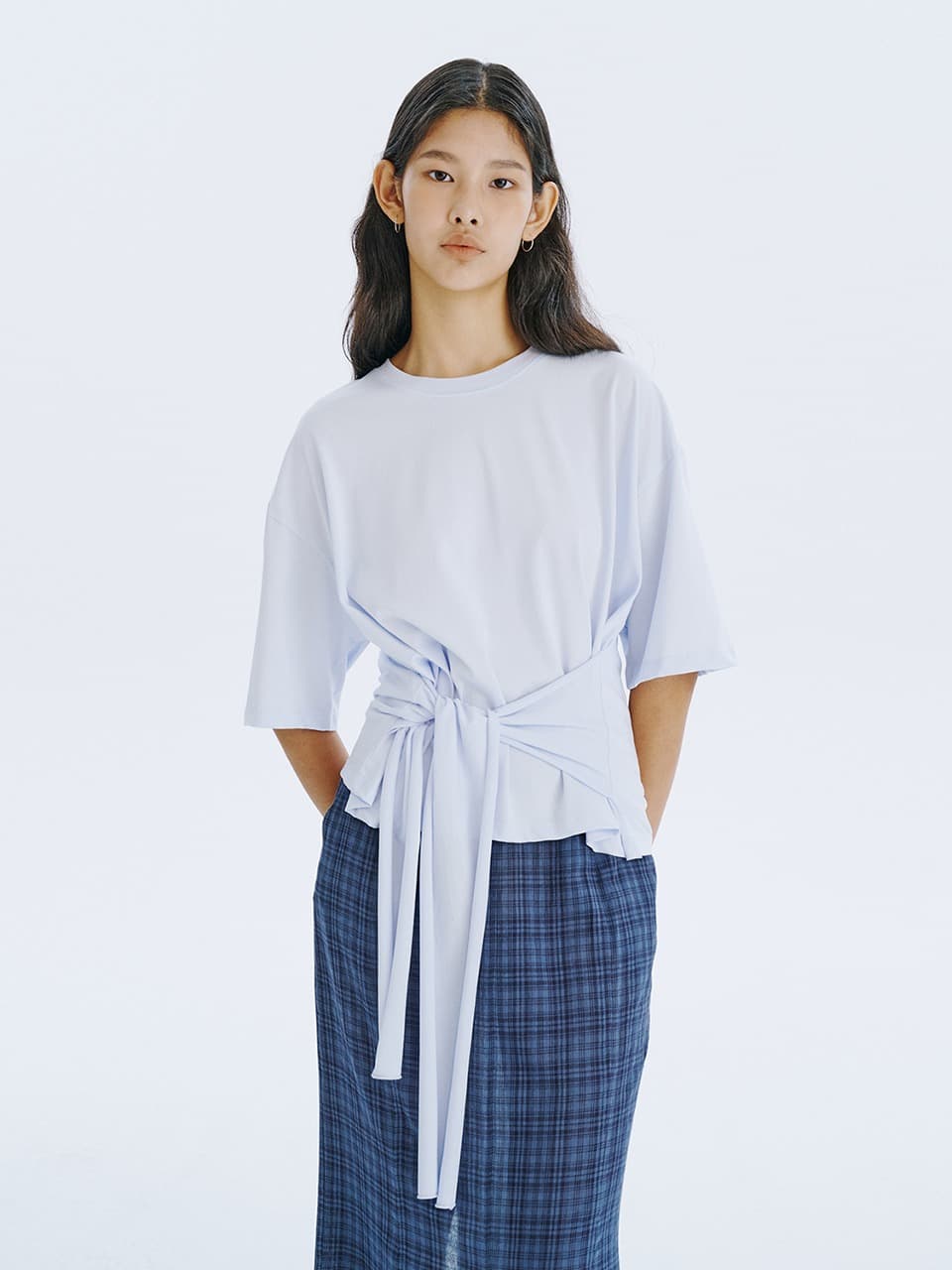 Waist Tied T — Light Blue