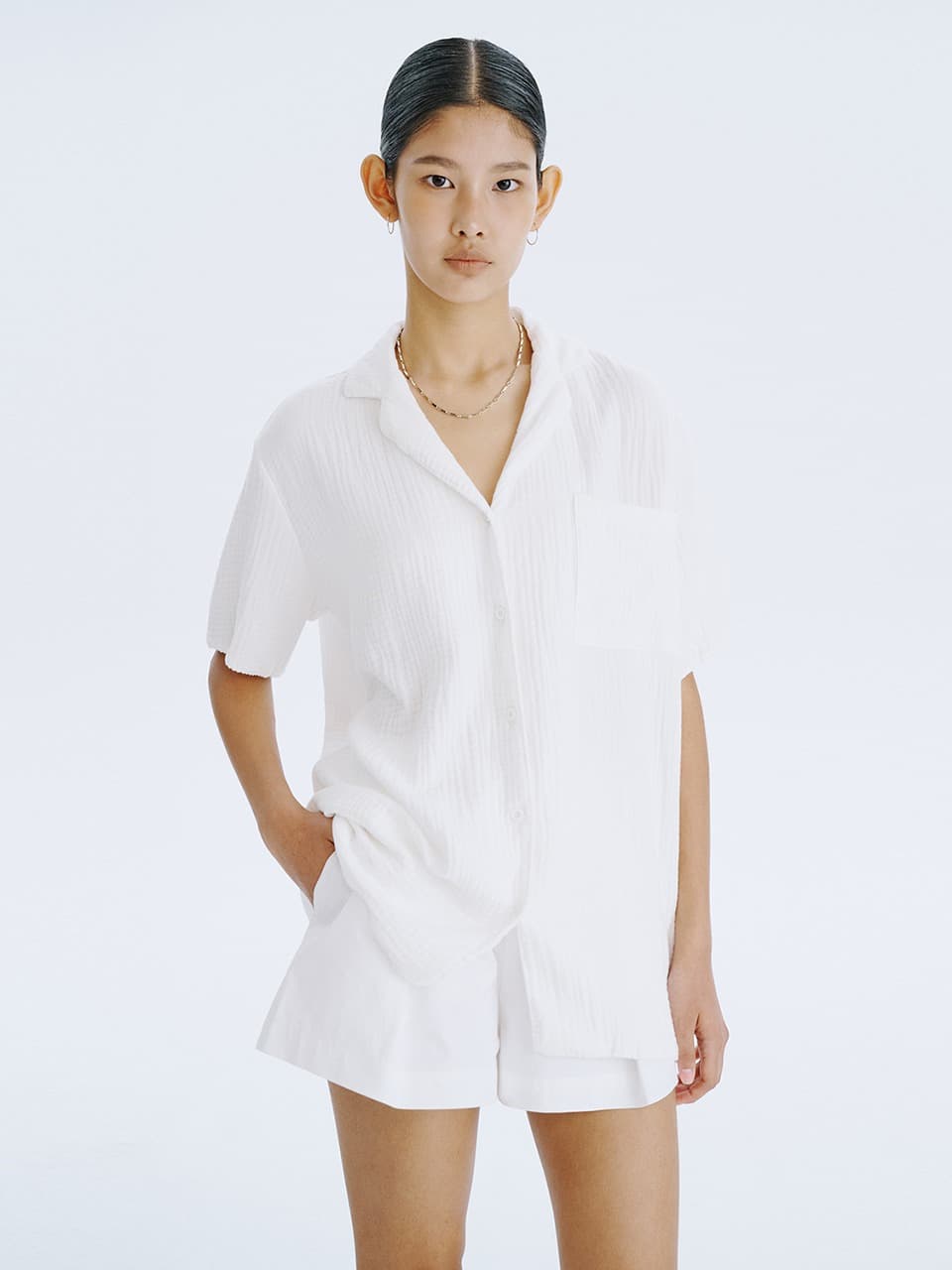 SWAN half shirt — White