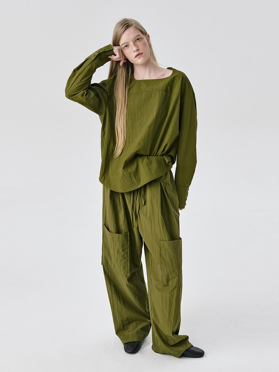 String Tunnel Pants — Khaki