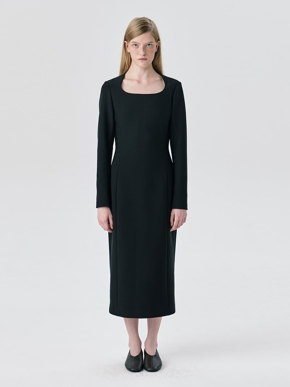 Ponte Fitted Dress — Black