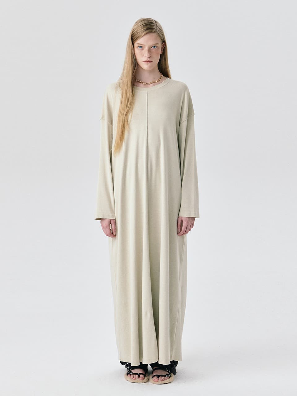 25 Jersey Long Dress — Light Khaki