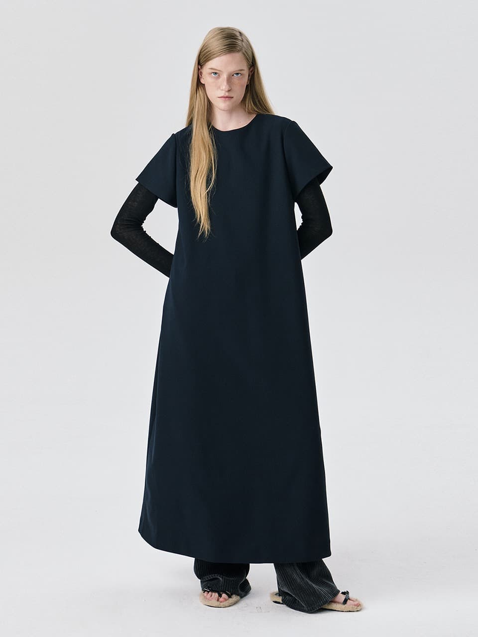 Short Sleeve Ponte Dress — Black