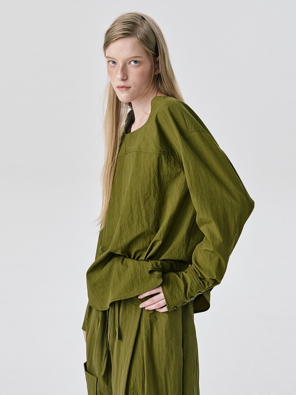 Yoke Top — Khaki