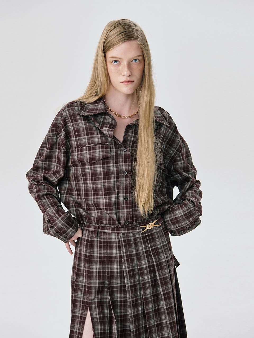 Oversized Shirt — Brown