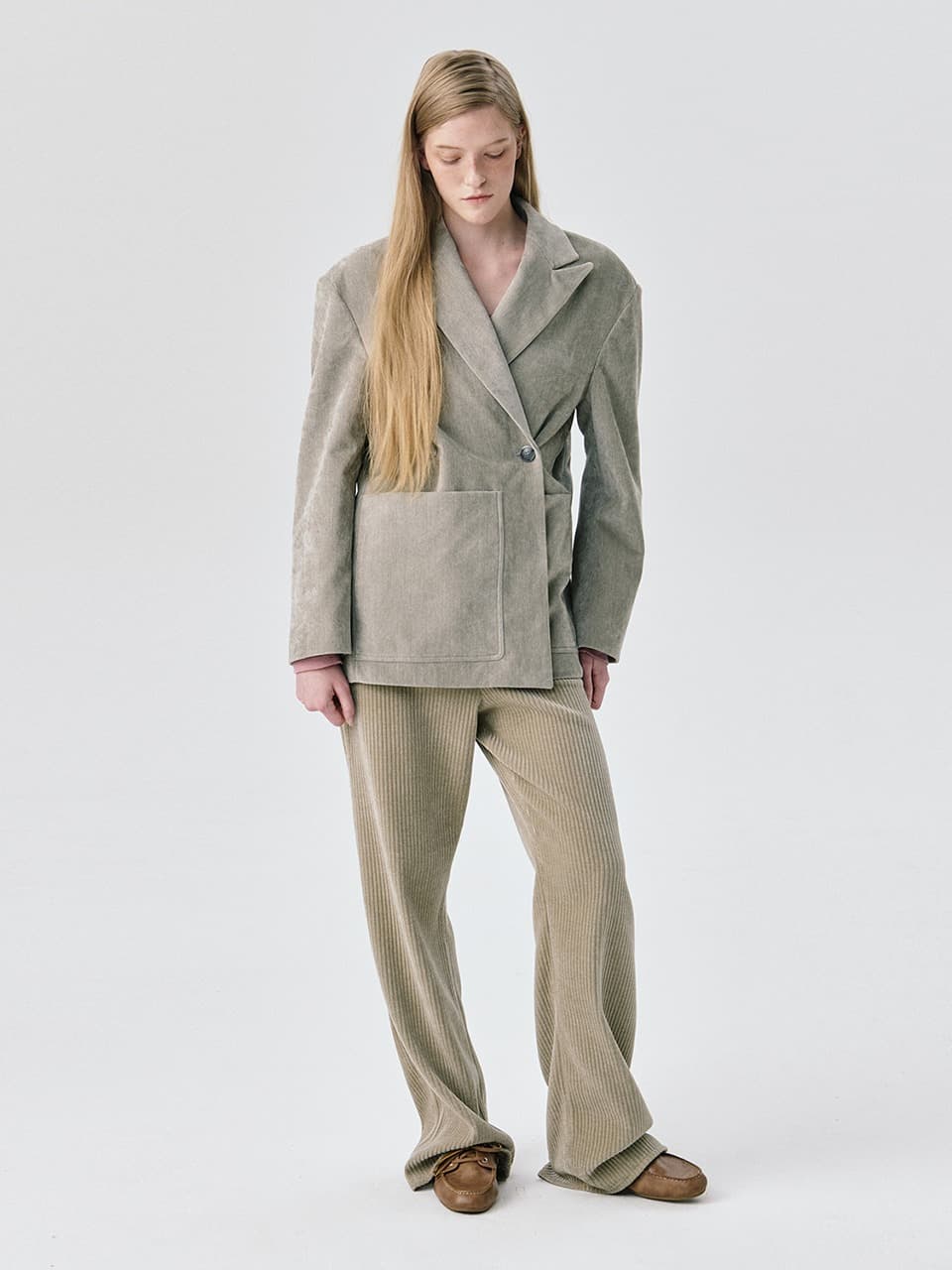 Back Brushed 2-way Jacket — Grey