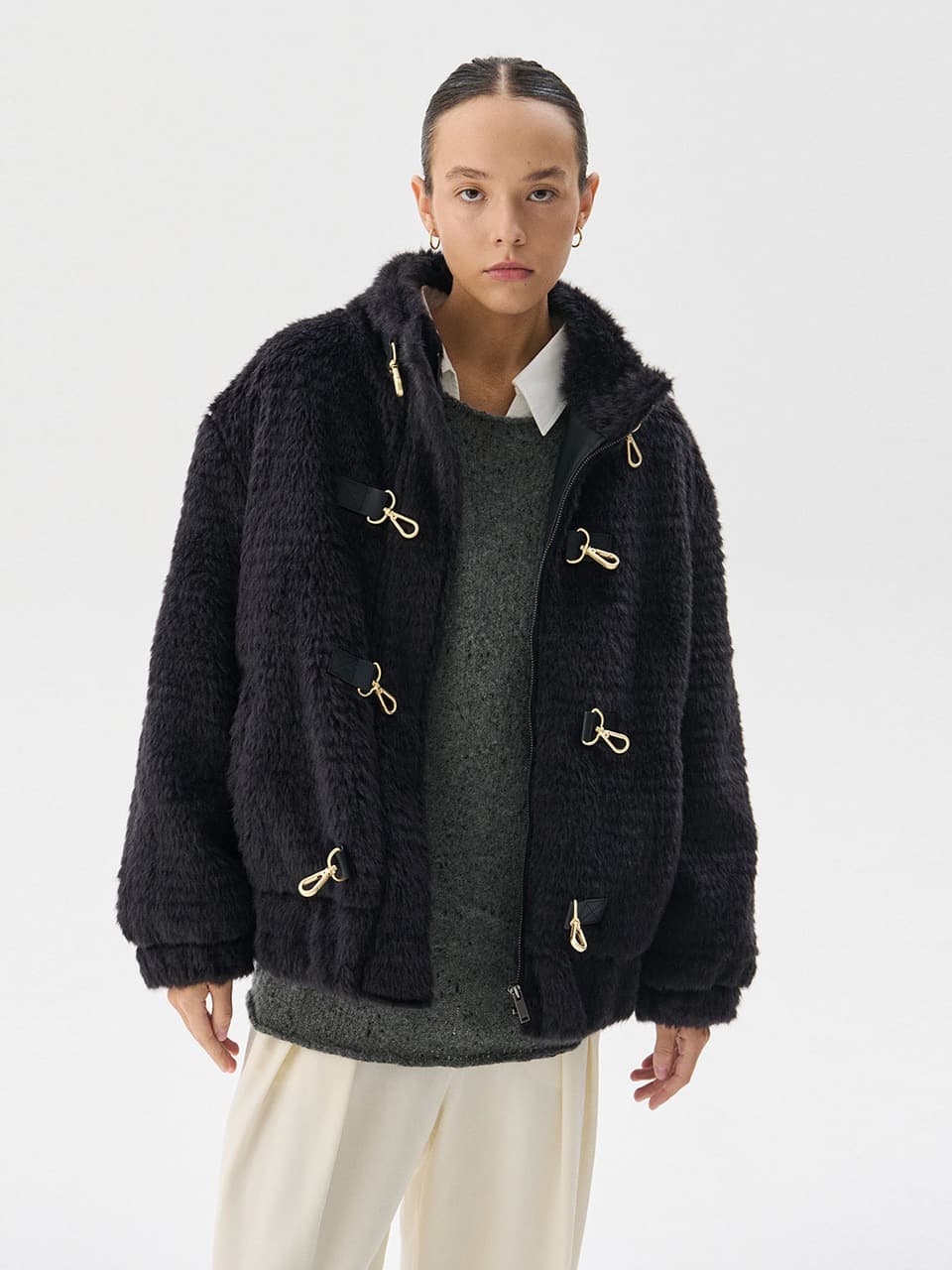 Eco Fur Jumper — Black
