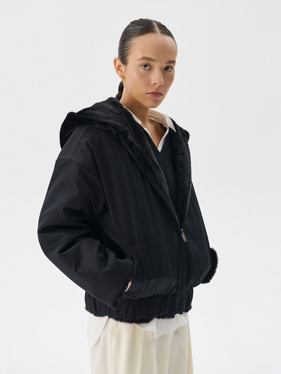 Reversible Mink fur Jumper — Black