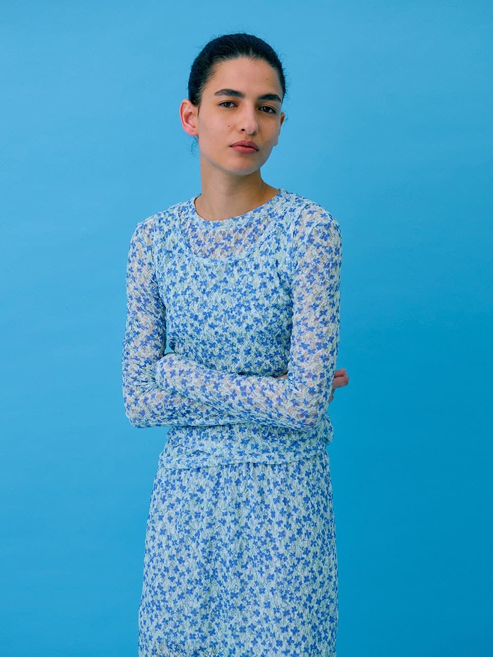 Crinkle T-Shirt — Light Blue