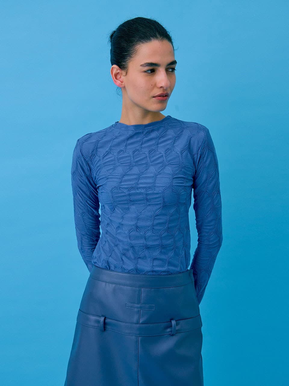 Crinkle T-Shirt — Smoke Blue