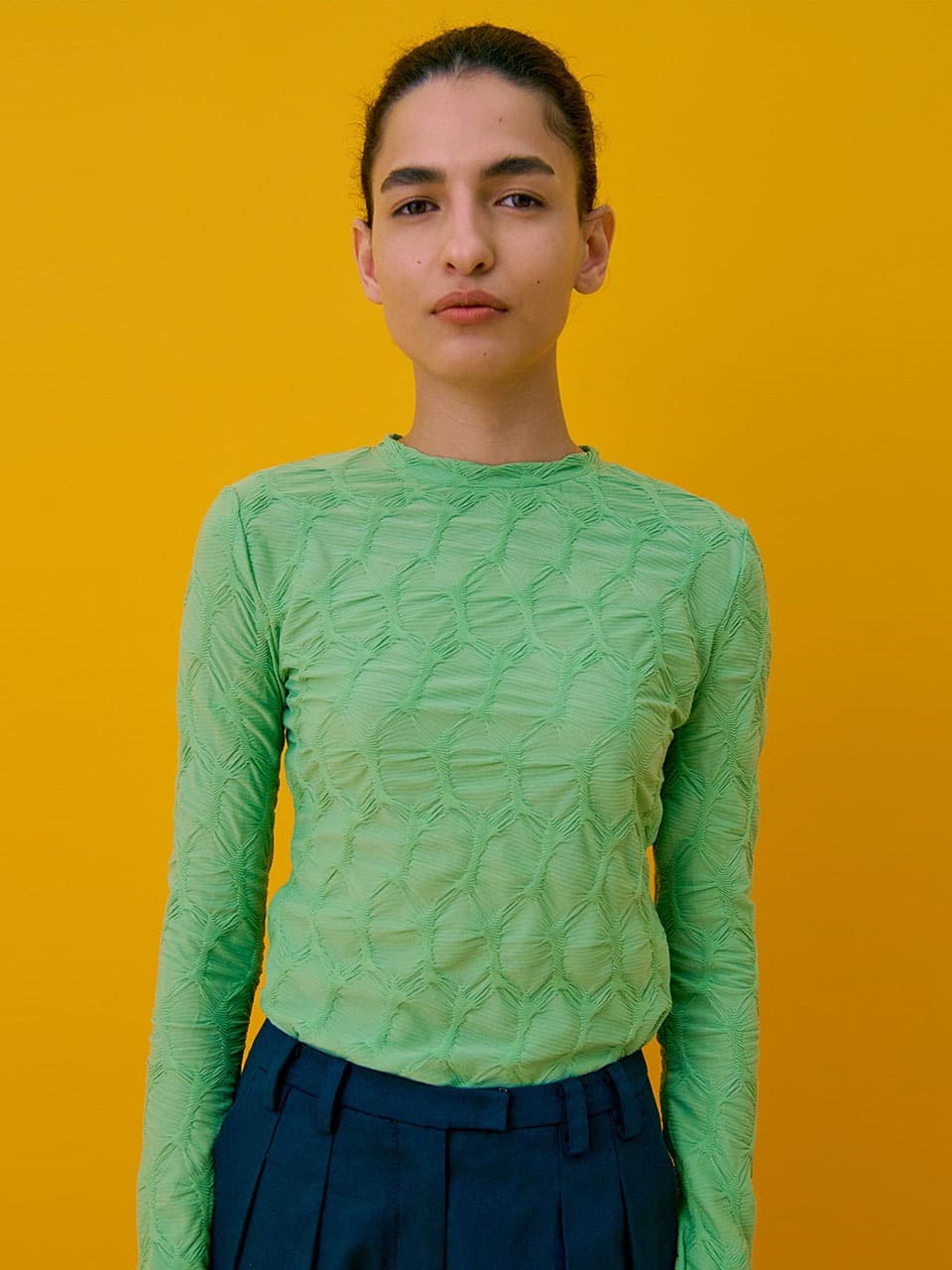 Crinkle T-Shirt — Light Green