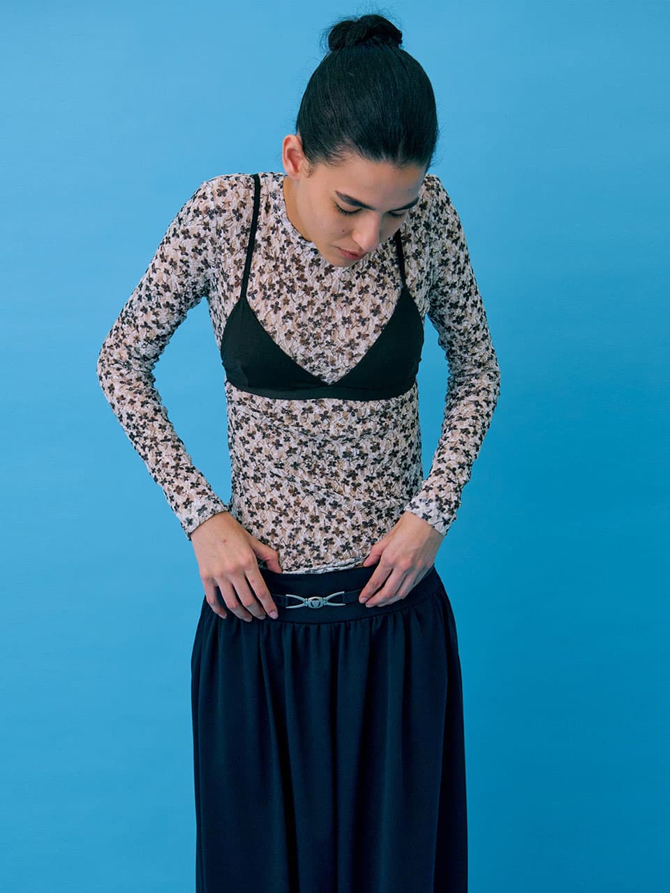 Crinkle T-Shirt — Beige