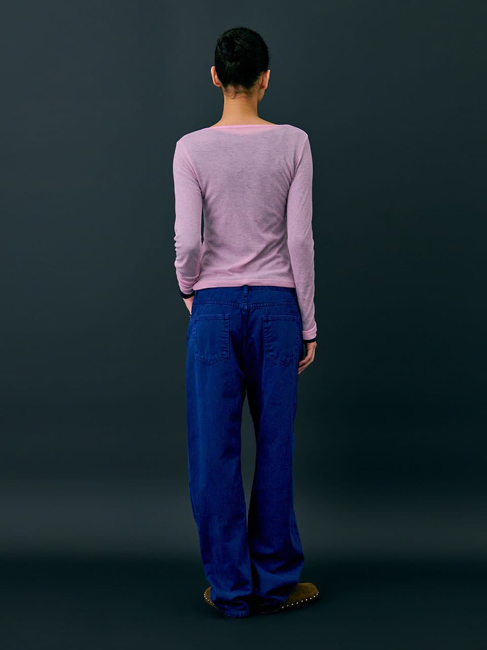 26 U neck Sheer T-shirts — Light Pink — vue 5