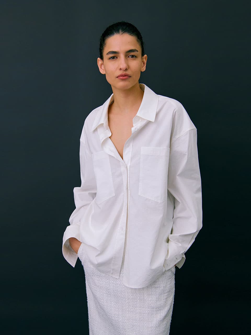 Oversized Pocket Shirts — Ivory — vue 7