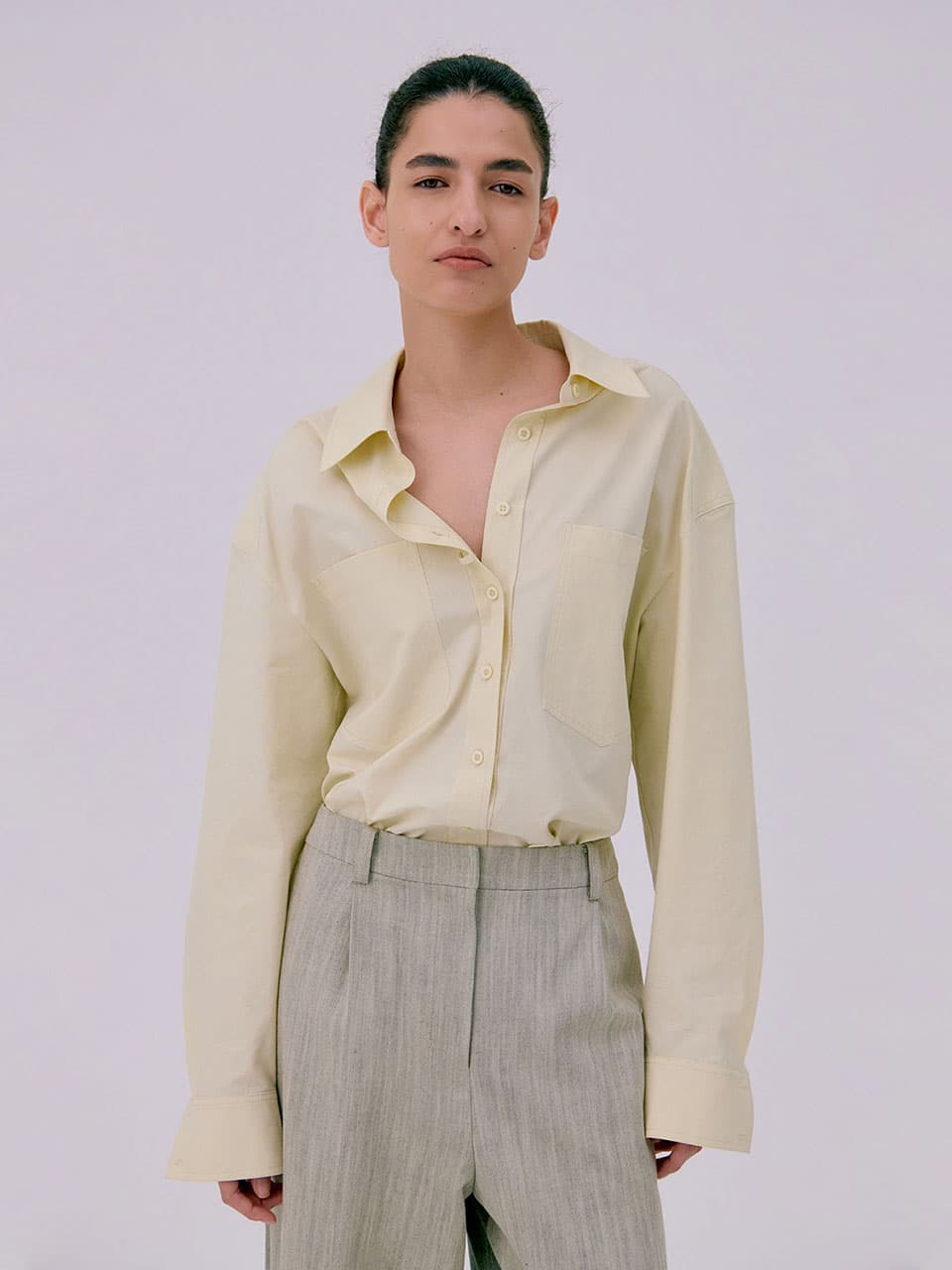 Oversized Pocket Shirts — Light Yellow