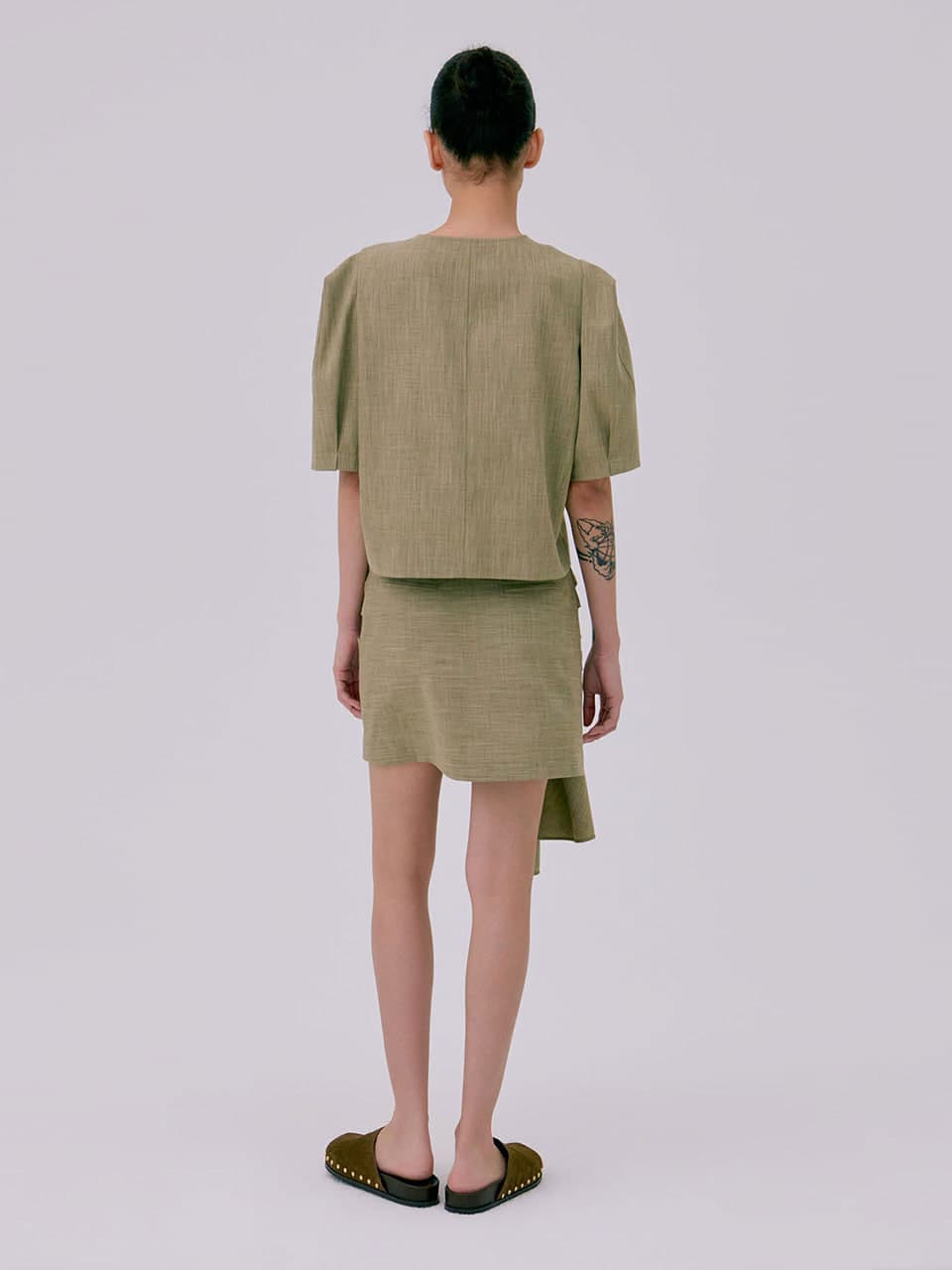Puff Sleeve Blouse — Brown — vue 9