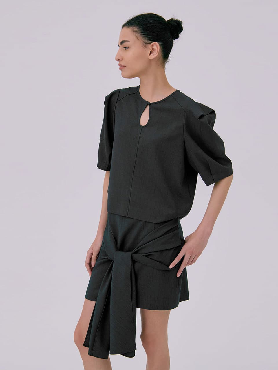 Puff Sleeve Blouse — Dark Navy — vue 2