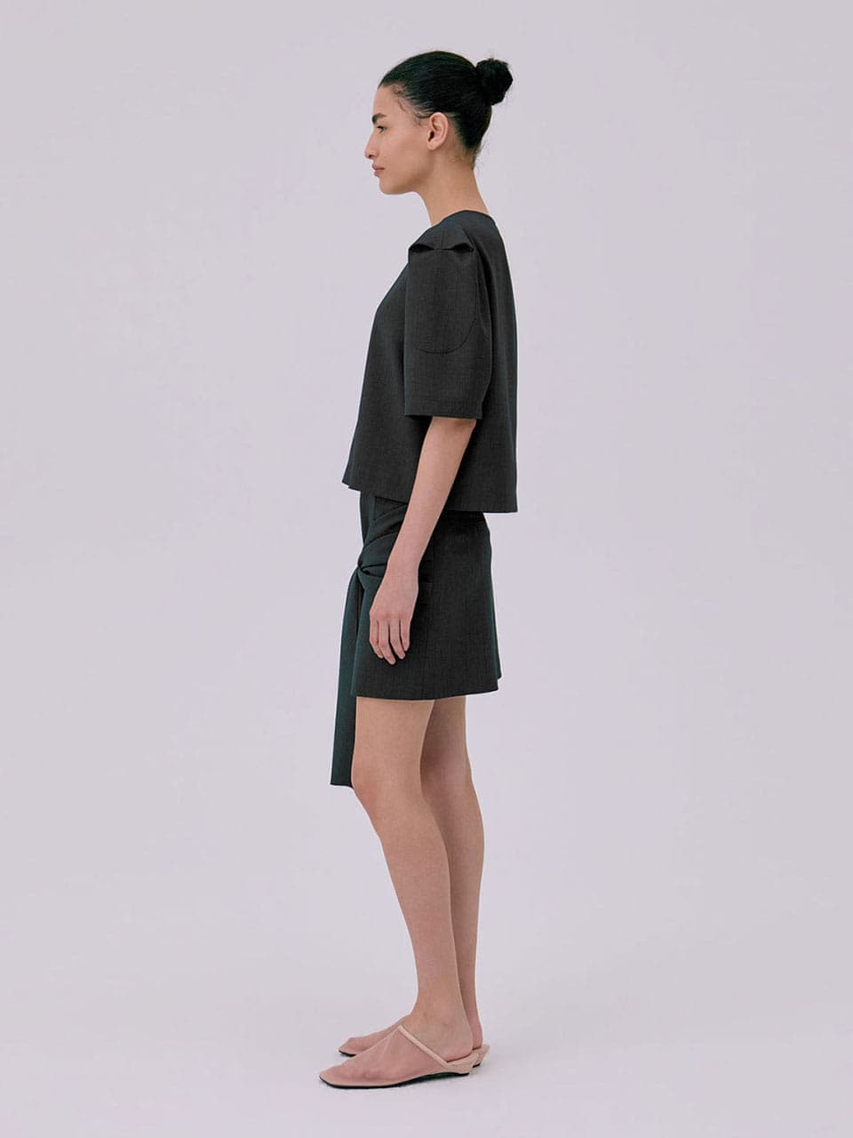 Puff Sleeve Blouse — Dark Navy — vue 5