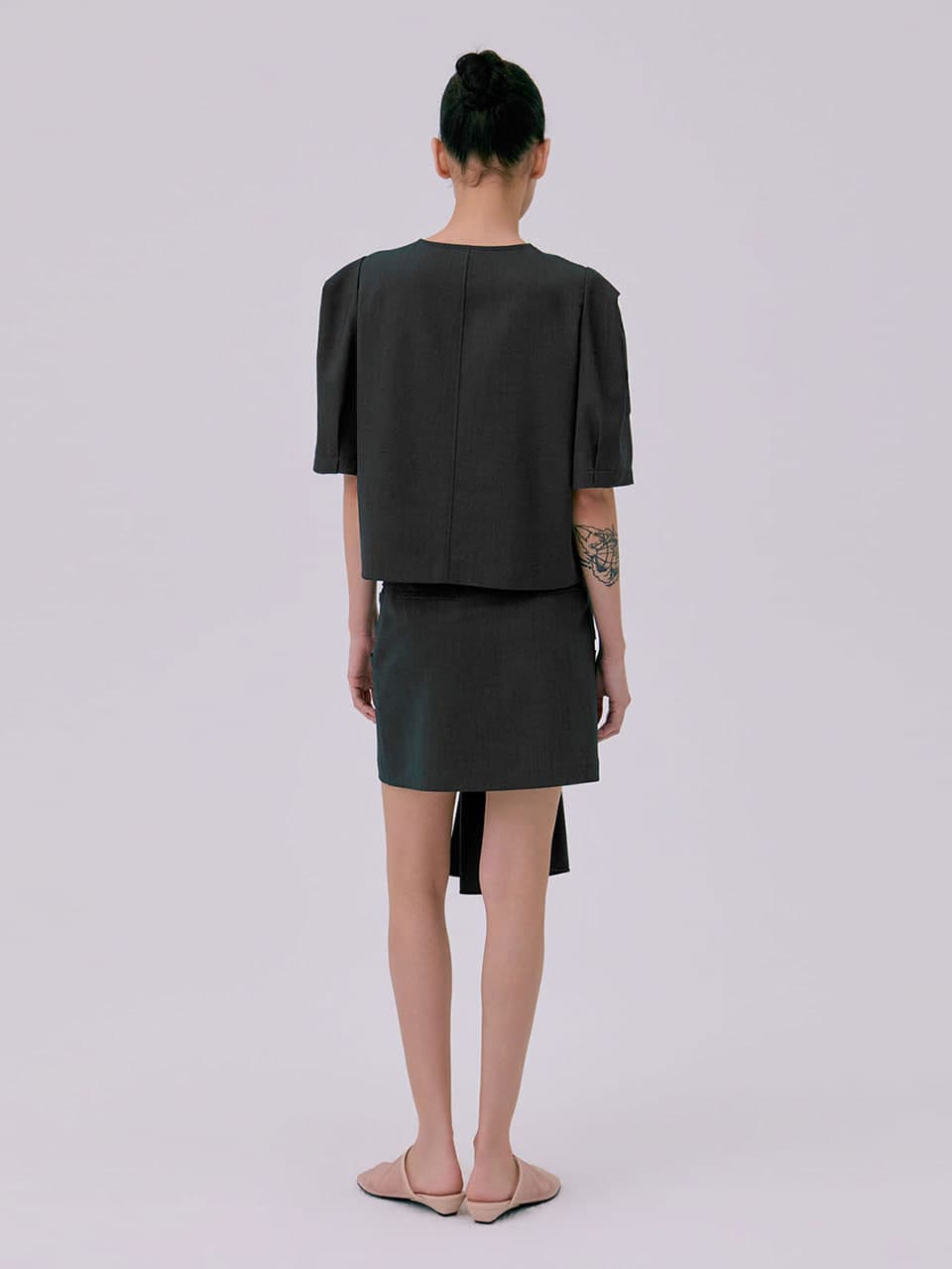 Puff Sleeve Blouse — Dark Navy — vue 6