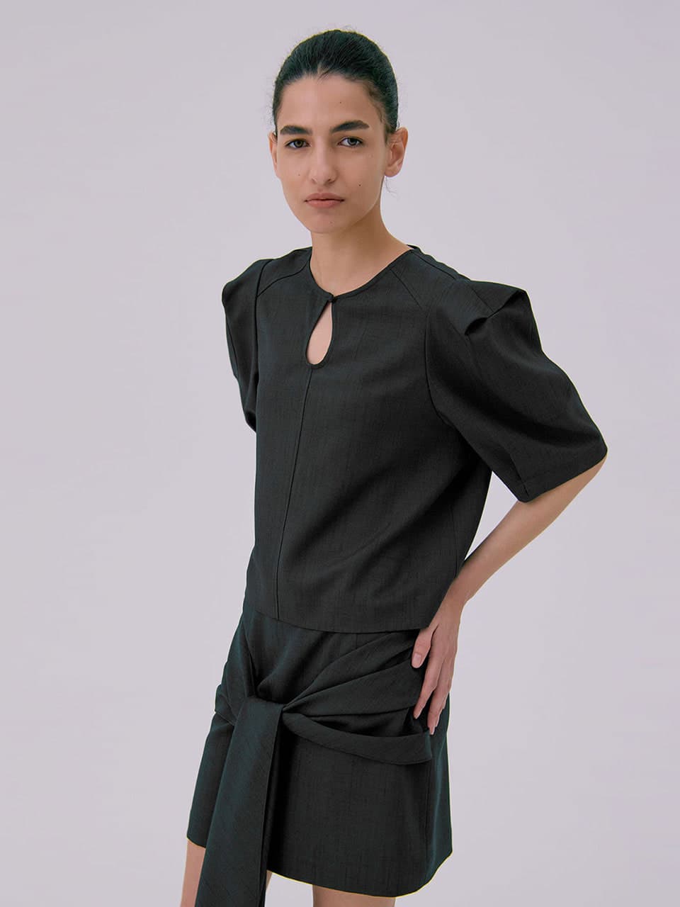 Puff Sleeve Blouse — Dark Navy — vue 8