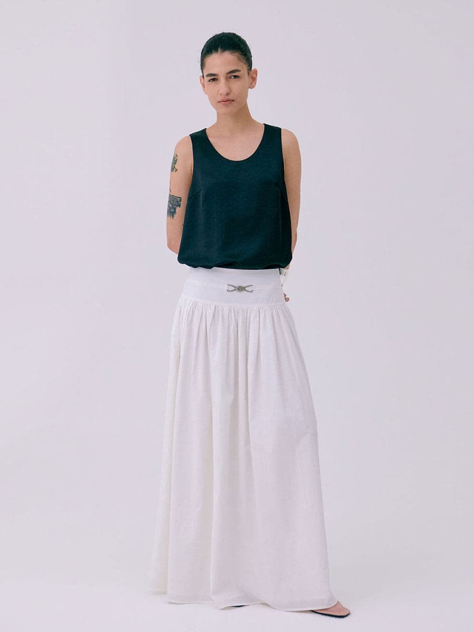 Layered Sleeveless Top — Black — vue 2