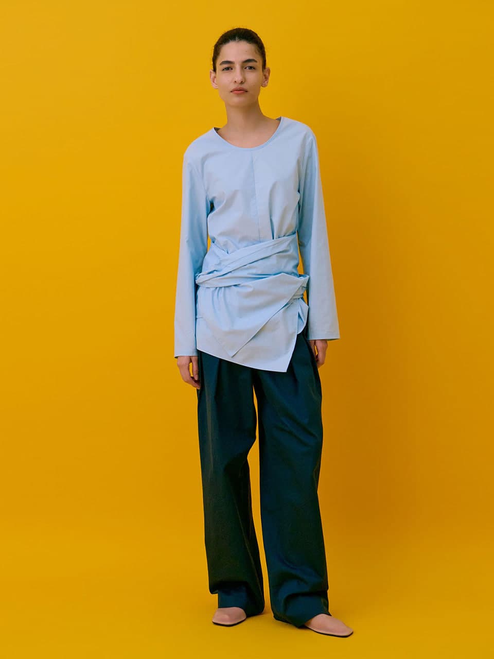 Drape Blouse — Light Blue — vue 2
