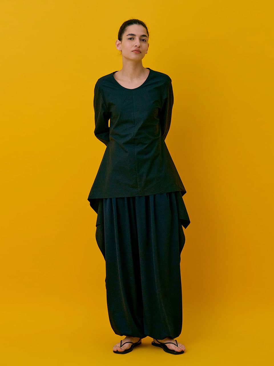 Drape Blouse — Black