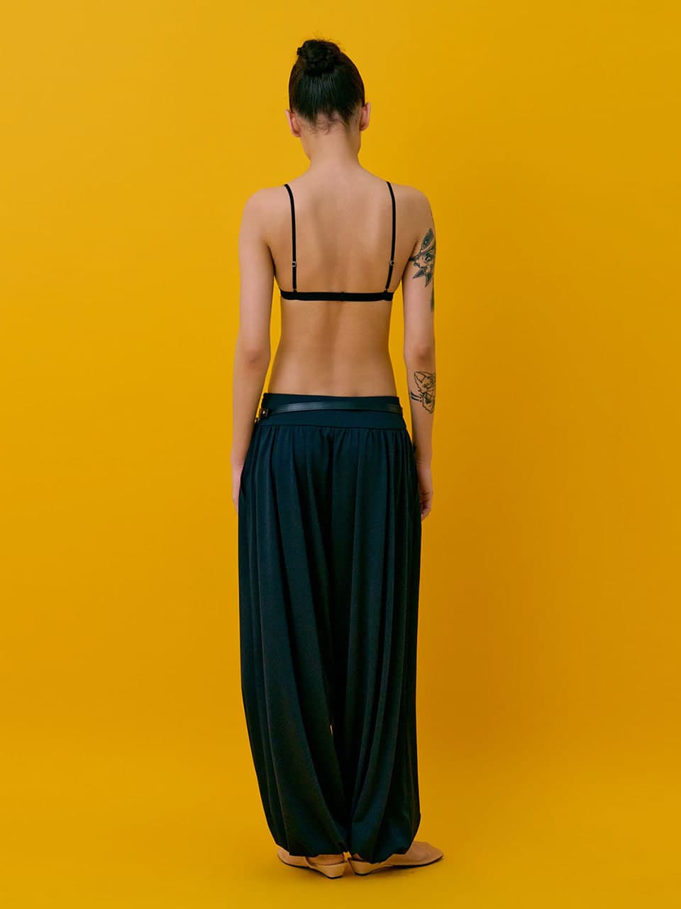 Shirred Jogger Pants — Navy — vue 5