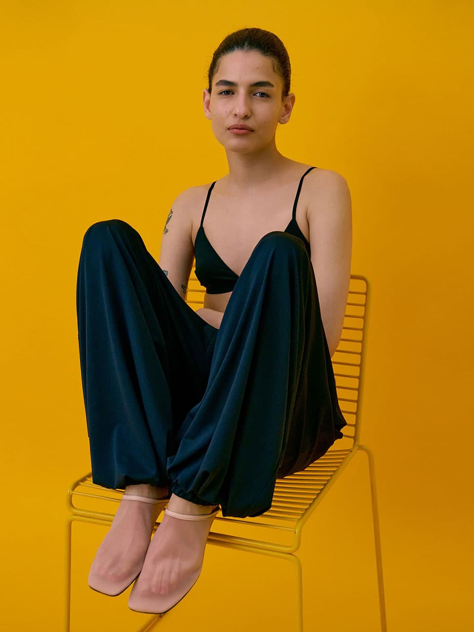 Shirred Jogger Pants — Navy — vue 8