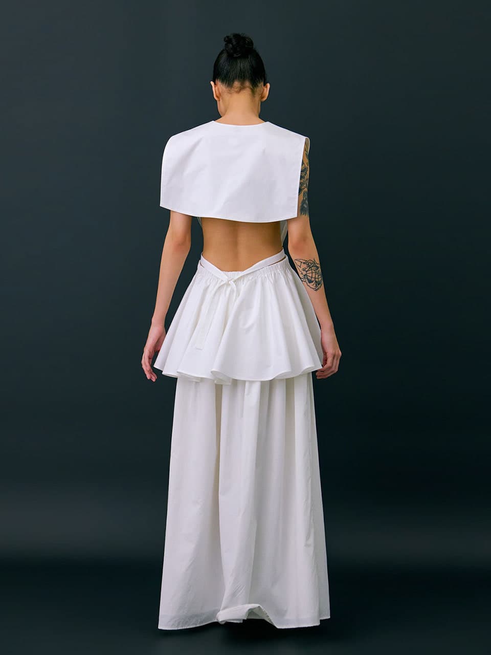 Sailor Collar Layered Top — White