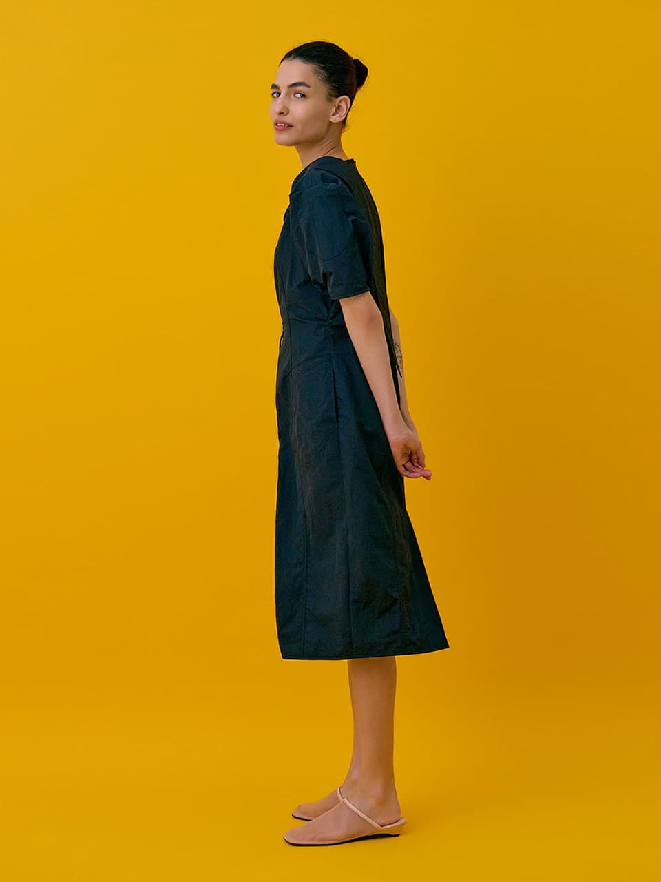 Puff sleeve dress — Dark Navy — vue 2