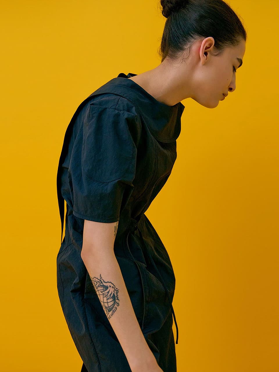 Puff sleeve dress — Dark Navy — vue 5