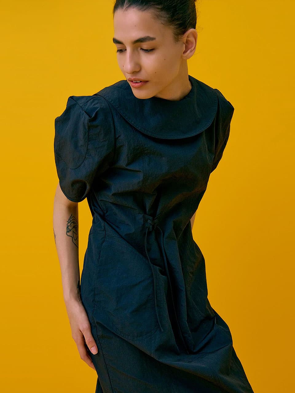 Puff sleeve dress — Dark Navy — vue 6