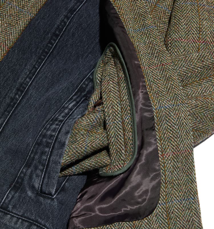 Veste hybride Harris Tweed — Chevrons kaki — vue 5