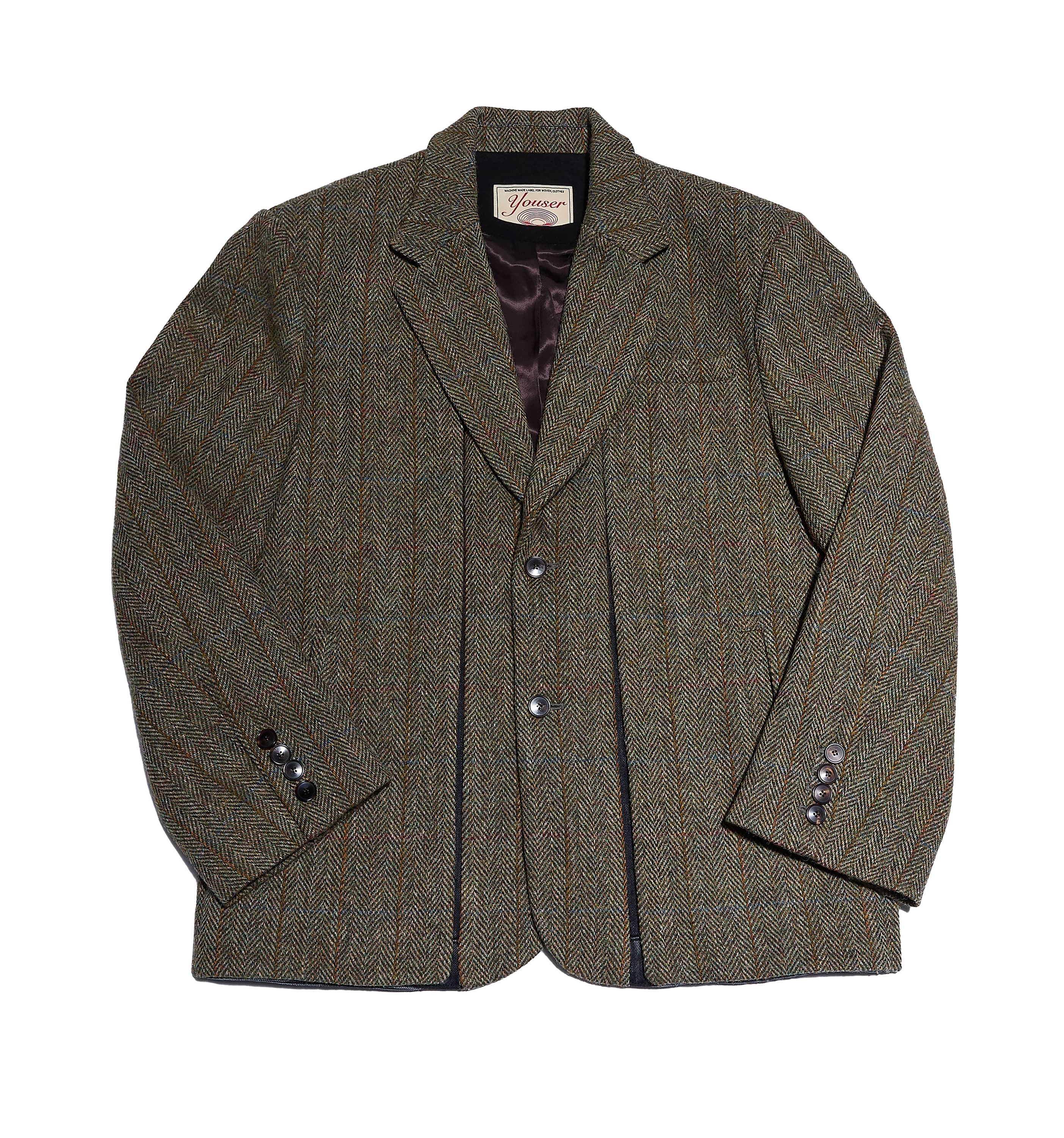 Veste hybride Harris Tweed — Chevrons kaki