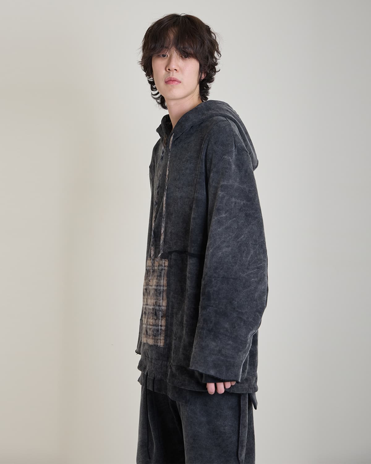 Half-Pocket Hoodie (snow black) — vue 5