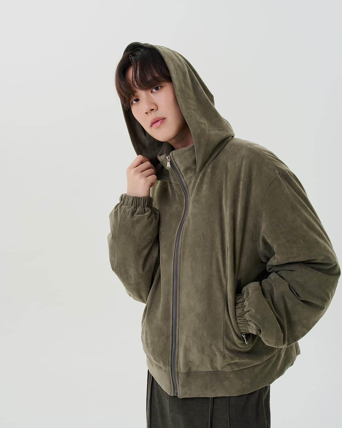 Short Suede Padding (olive) — vue 6