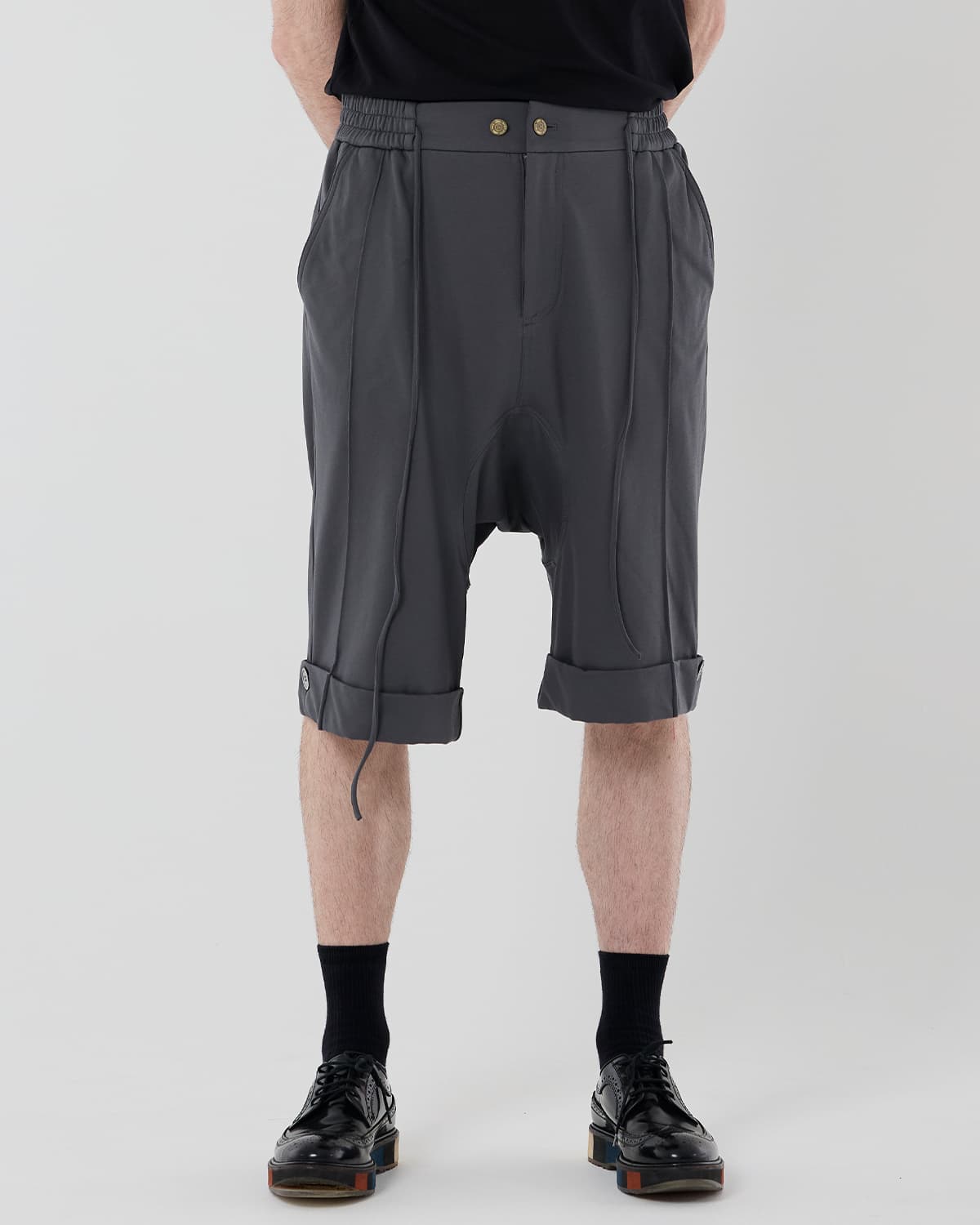 Short Baggie Trousers – dark grey — vue 4