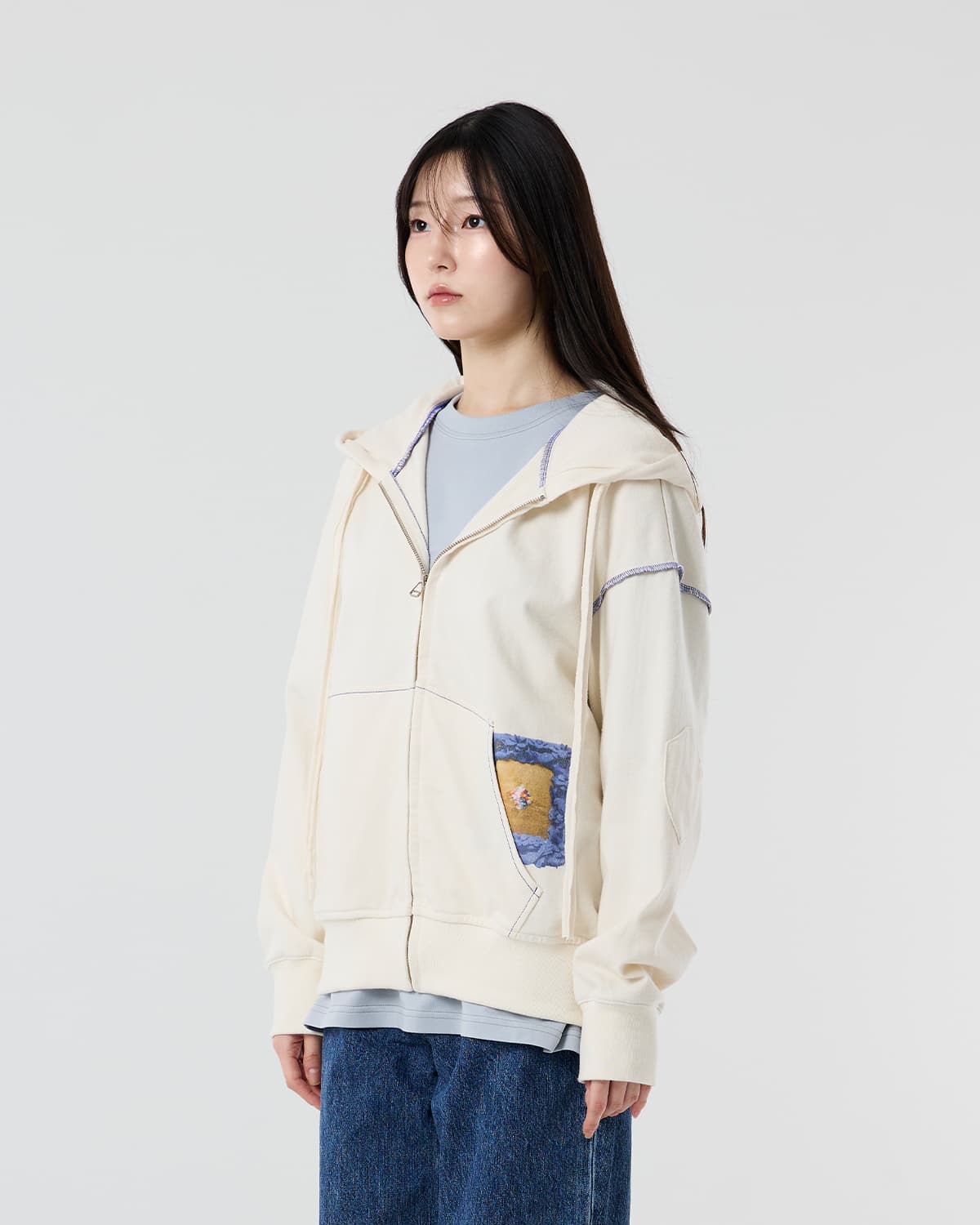 The amusement between Death and Salvation zip-up Hoodie — vue 2