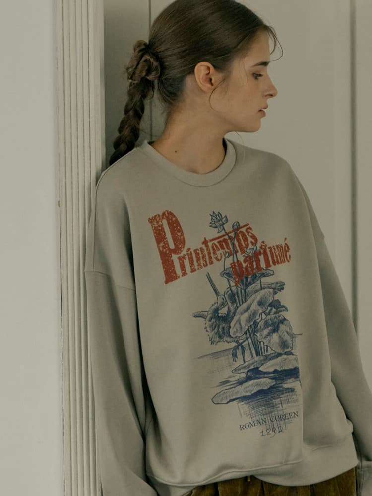 Printemps Parfume Sweatshirt (Grass Beige) — vue 2