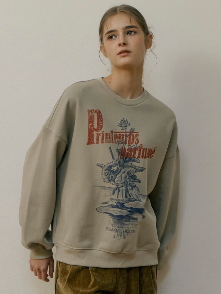 Printemps Parfume Sweatshirt (Grass Beige) — vue 3