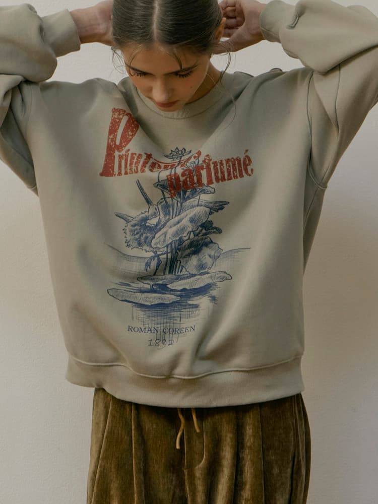 Printemps Parfume Sweatshirt (Grass Beige) — vue 4