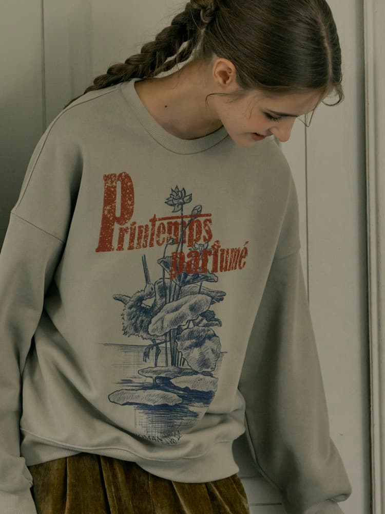 Printemps Parfume Sweatshirt (Grass Beige) — vue 5