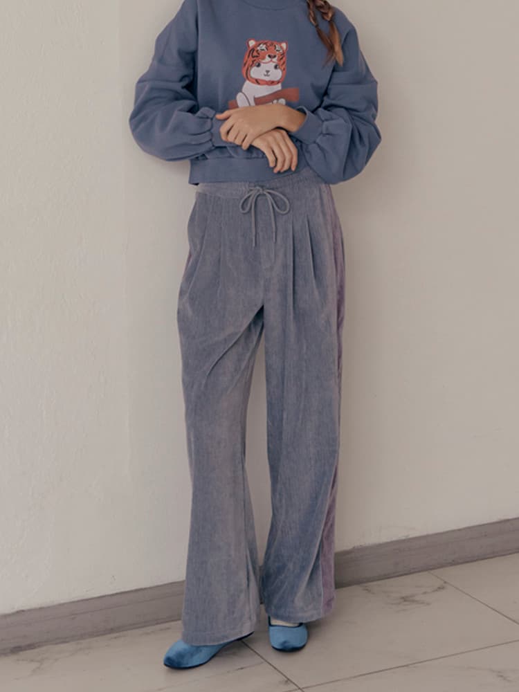 Velvet Wide Pants (Lavender Gray) — vue 3